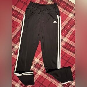 Adidas Black and White Sweatpants with Signature Stripes